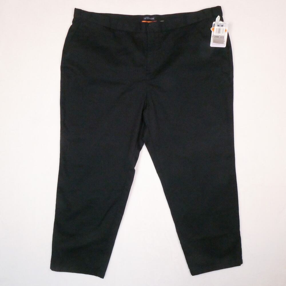 NWT Dockers Black Custom Fit Khaki Size 24W Short Stain Defender Work Pants